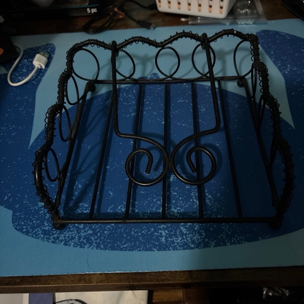 Source Unknown Black Metal Napkin Holder